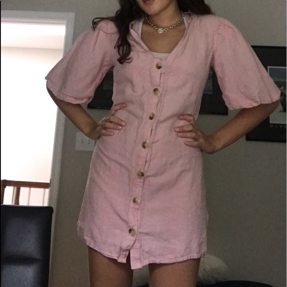 Pink Dress with Buttons